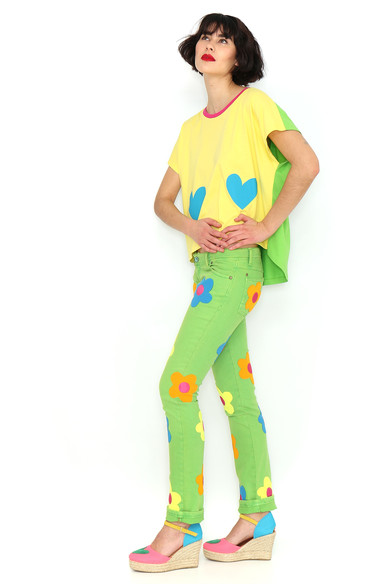 Agatha Ruiz De La Prada CAMISETA AMARILLA CORAZONES