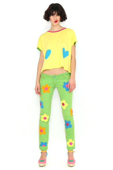 Agatha ruiz de la prada CAMISETA AMARILLA CORAZONES