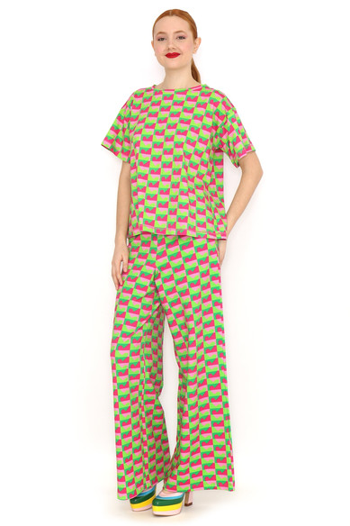 Agatha Ruiz De La Prada CAMISETA CORAZONES FUCSIA VERDE