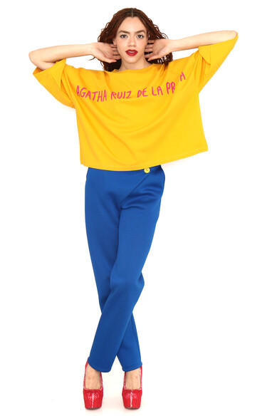 Agatha Ruiz De La Prada CAMISETA OVERSIZE AMARILLA ARP ROJO
