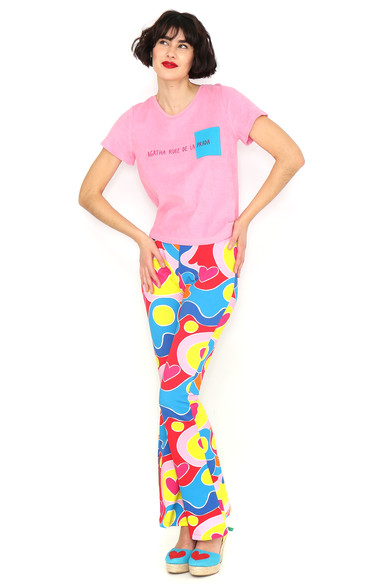 Agatha Ruiz De La Prada CAMISETA ROSA CUADRADO AZUL