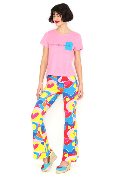 Agatha Ruiz De La Prada CAMISETA ROSA CUADRADO AZUL