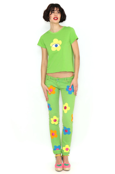 Agatha Ruiz De La Prada CAMISETA VERDE FLOR AMARILLO