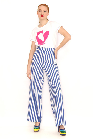 Agatha Ruiz De La Prada PANTALON ANCHO RAYAS AZULES
