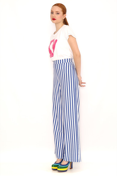 Agatha Ruiz De La Prada PANTALON ANCHO RAYAS AZULES