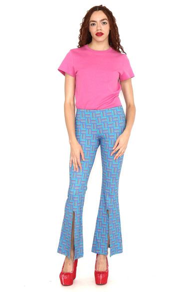 Agatha Ruiz De La Prada PANTALON FLARE AZUL RAYAS COLORES