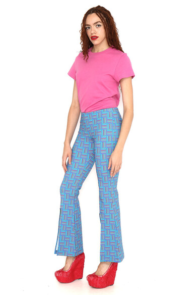 Agatha Ruiz De La Prada PANTALON FLARE AZUL RAYAS COLORES