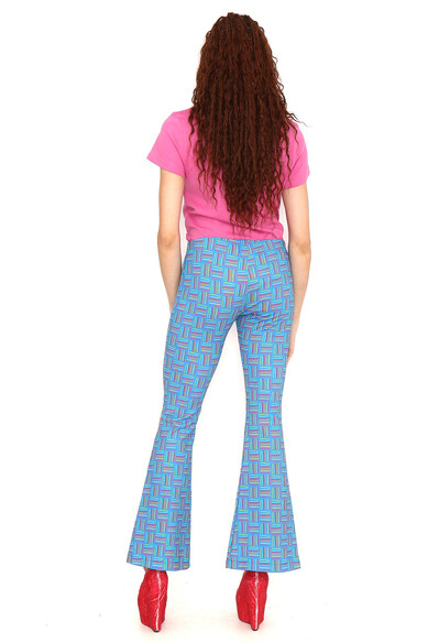 Agatha Ruiz De La Prada PANTALON FLARE AZUL RAYAS COLORES