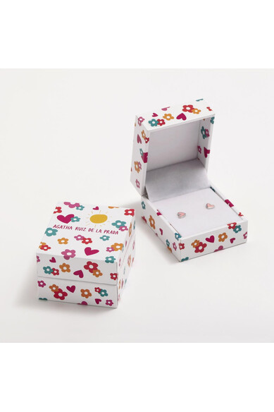 Agatha Ruiz De La Prada PEND ROSA CORAZON PERLA BAÑO ORO