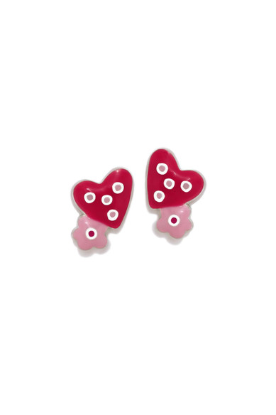 Agatha ruiz de la prada PENDIENTES CORAZON FLOR ROSA