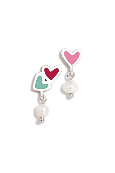 Agatha ruiz de la prada PENDIENTES CORAZONES Y PERLAS DEGRADEE