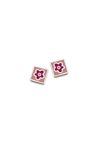 Agatha ruiz de la prada PENDIENTES CUBO FLOR FUCSIA