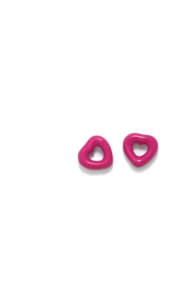 Agatha Ruiz De La Prada PENDIENTES DONUT CORAZON FUCSIA