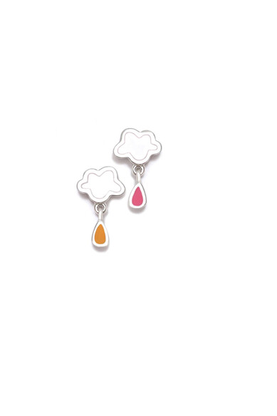 Agatha ruiz de la prada PENDIENTES LLUVIA NUBE BLANCA Y GOTA