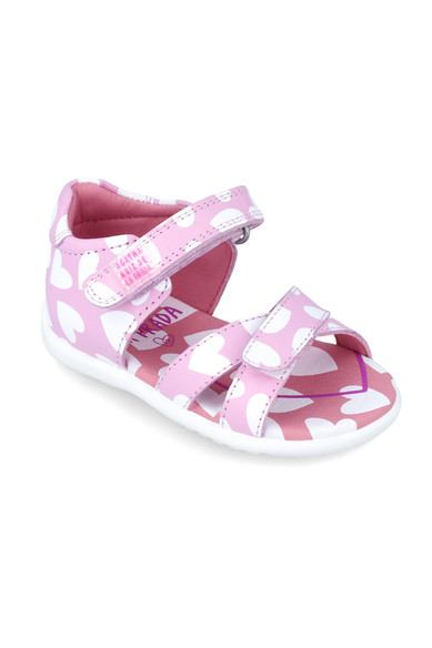 Agatha Ruiz De La Prada SANDALIA ROSA CORAZONES BLANCOS