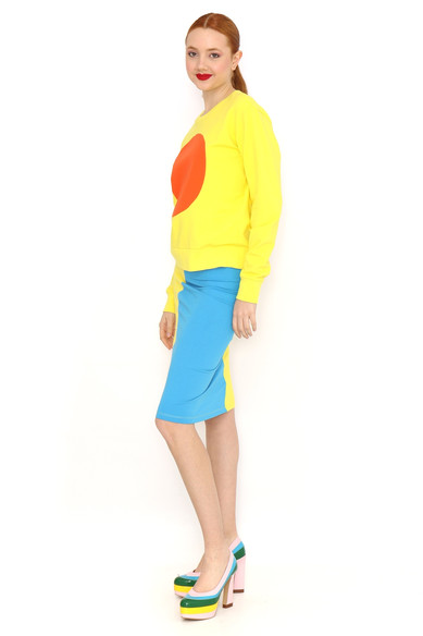 Agatha Ruiz De La Prada SUDADERA AMARILLO TOPO NARANJA