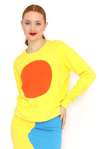 Agatha ruiz de la prada SUDADERA AMARILLO TOPO NARANJA