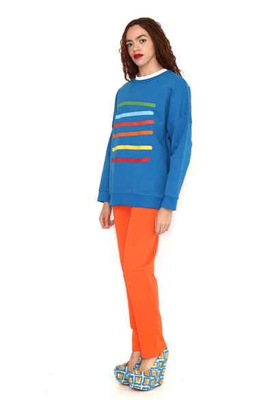 Agatha Ruiz De La Prada SUDADERA AZUL RAYAS COLORES
