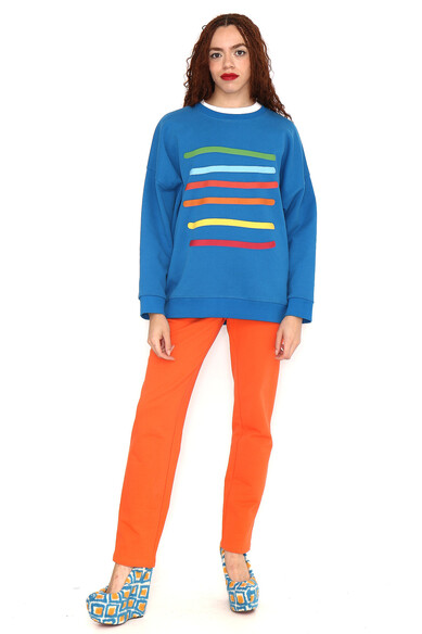 Agatha ruiz de la prada SUDADERA AZUL RAYAS COLORES