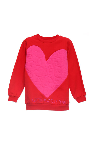 Agatha Ruiz De La Prada SUDADERA ROJA CORAZON FUCSIA