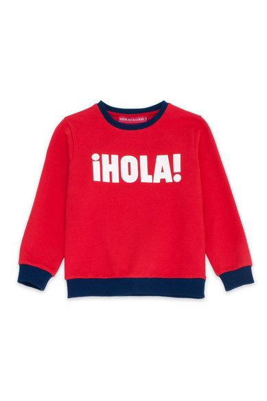 Agatha Ruiz De La Prada SUDADERA ROJA HOLA INFANTIL
