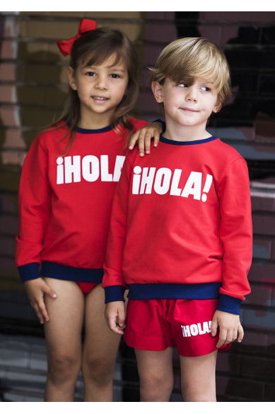 Agatha ruiz de la prada SUDADERA ROJA HOLA INFANTIL
