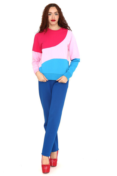Agatha Ruiz De La Prada SUDADERA ROSA TOPO FUCSIA Y AZUL