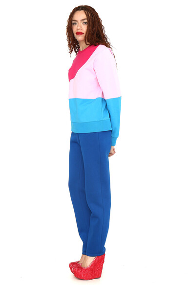 Agatha Ruiz De La Prada SUDADERA ROSA TOPO FUCSIA Y AZUL