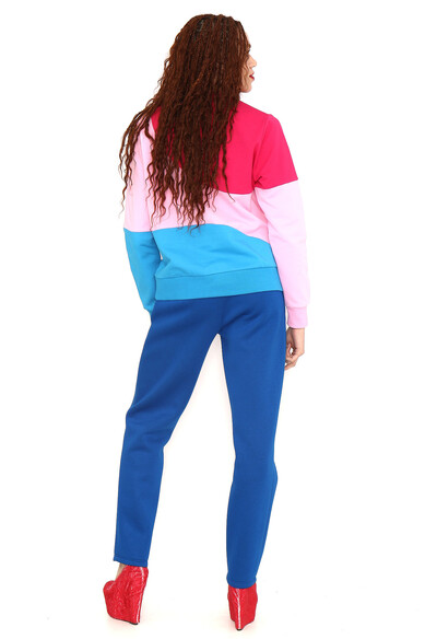 Agatha Ruiz De La Prada SUDADERA ROSA TOPO FUCSIA Y AZUL