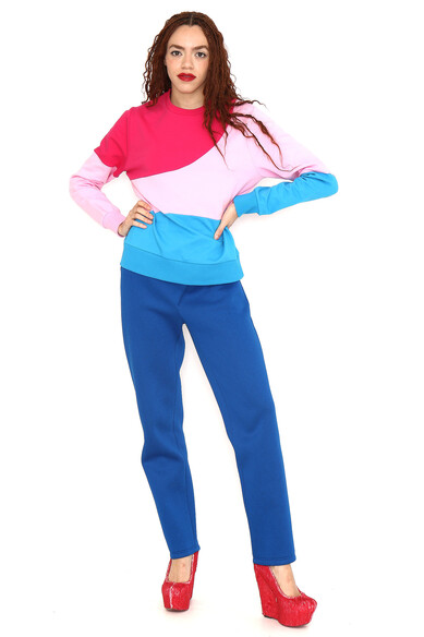 Agatha ruiz de la prada SUDADERA ROSA TOPO FUCSIA Y AZUL
