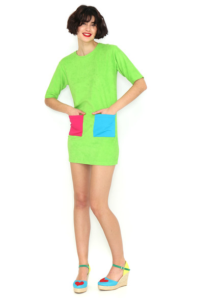 Agatha ruiz de la prada VESTIDO RIZO VERDE BOLSILLOS