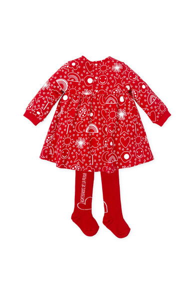 Agatha Ruiz De La Prada VESTIDO ROJO ICONOS BLANCOS