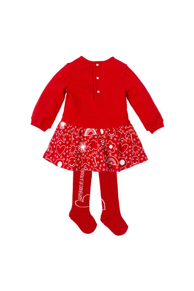 Agatha Ruiz De La Prada VESTIDO ROJO ICONOS BLANCOS
