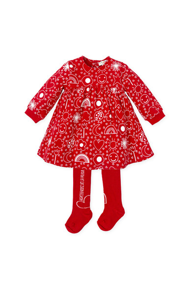 Agatha ruiz de la prada VESTIDO ROJO ICONOS BLANCOS