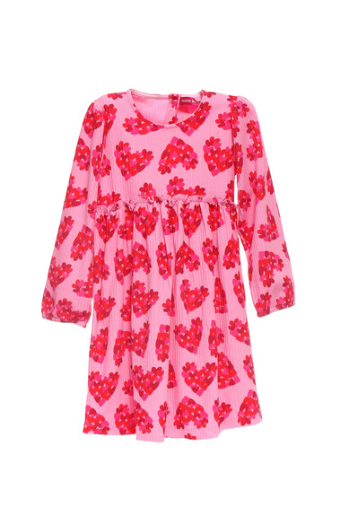 Agatha Ruiz De La Prada VESTIDO ROSA PLISADO CORAZONES