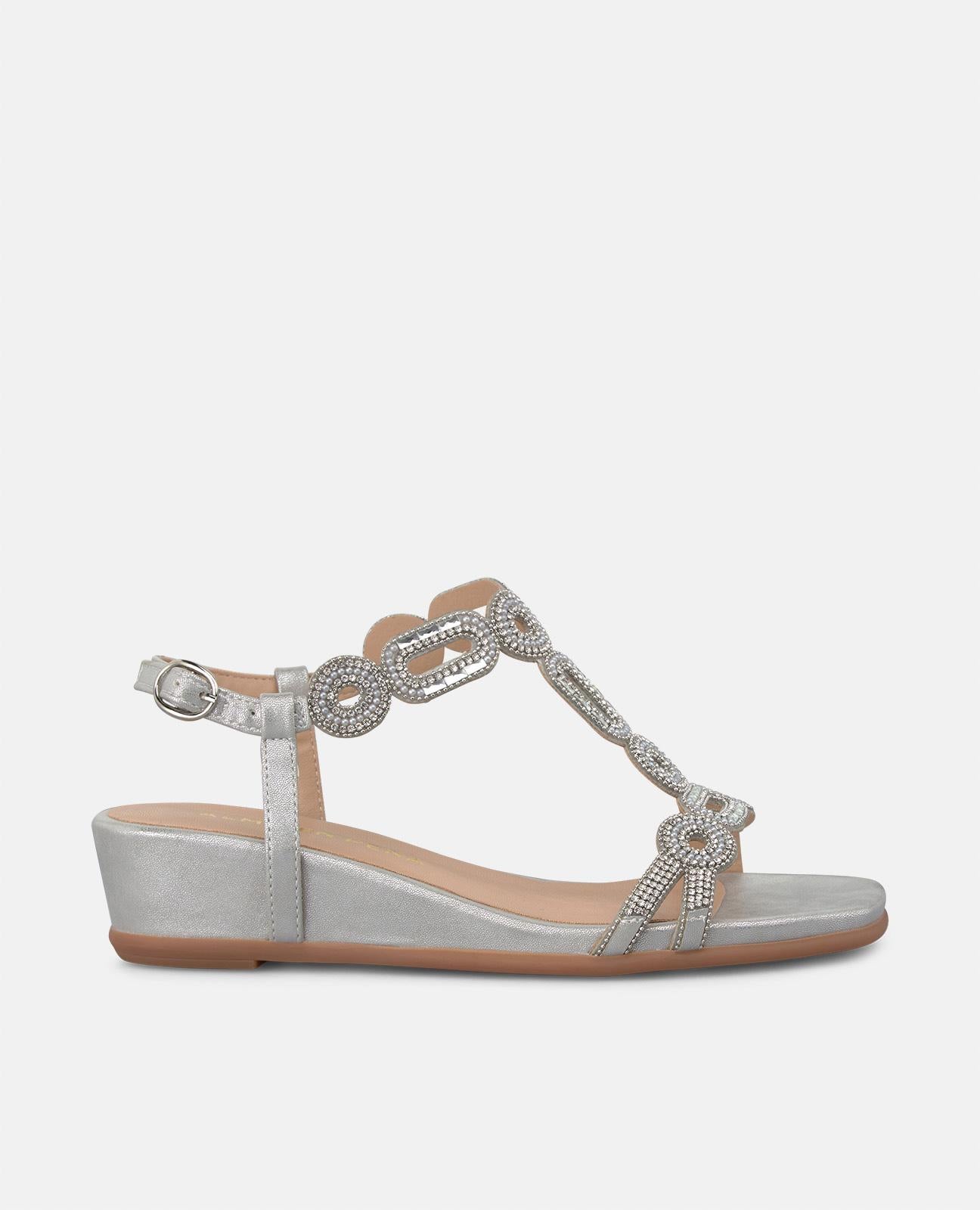 Alma en pena SANDALIA CUÑA BAJA PEDRERÍA