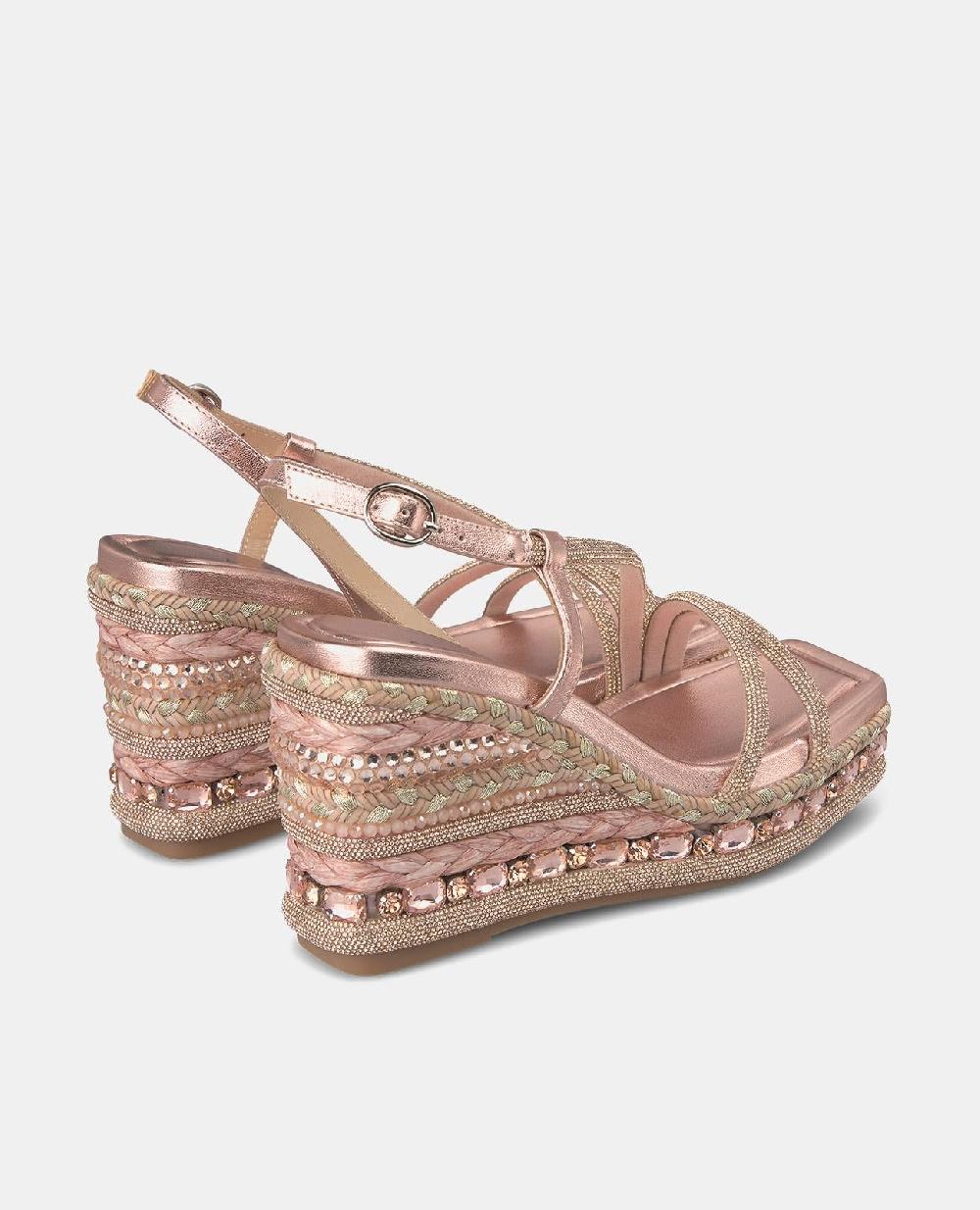 Alma En Pena SANDALIA CUÑA TIRAS PEDRERÍA