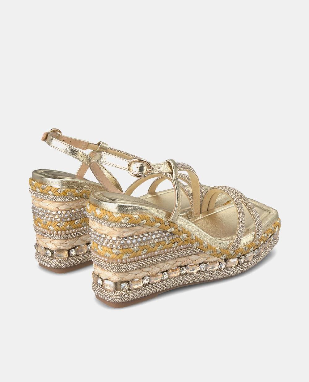 Alma En Pena SANDALIA CUÑA TIRAS PEDRERÍA