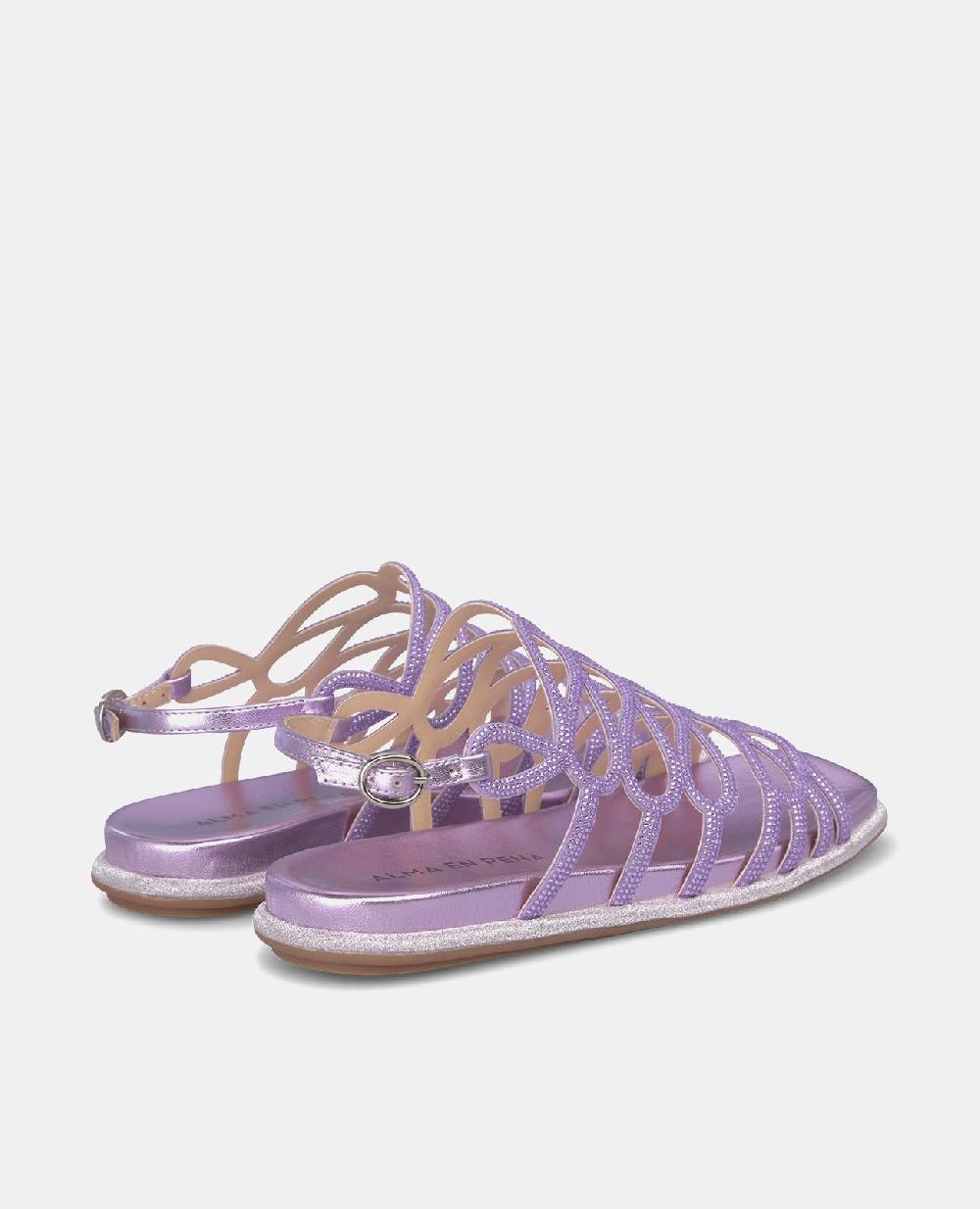 Alma En Pena SANDALIA PLANA BRILLOS ENTRELAZADOS