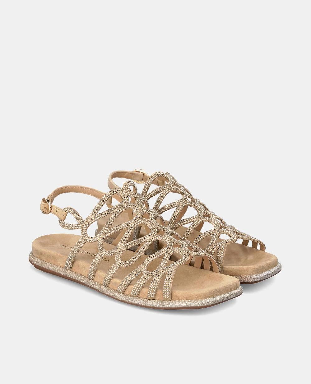 Alma En Pena SANDALIA PLANA BRILLOS ENTRELAZADOS
