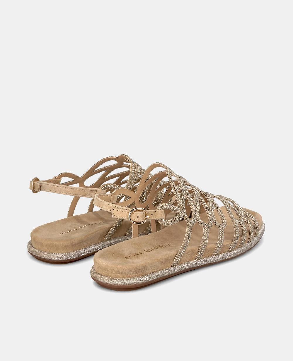 Alma En Pena SANDALIA PLANA BRILLOS ENTRELAZADOS
