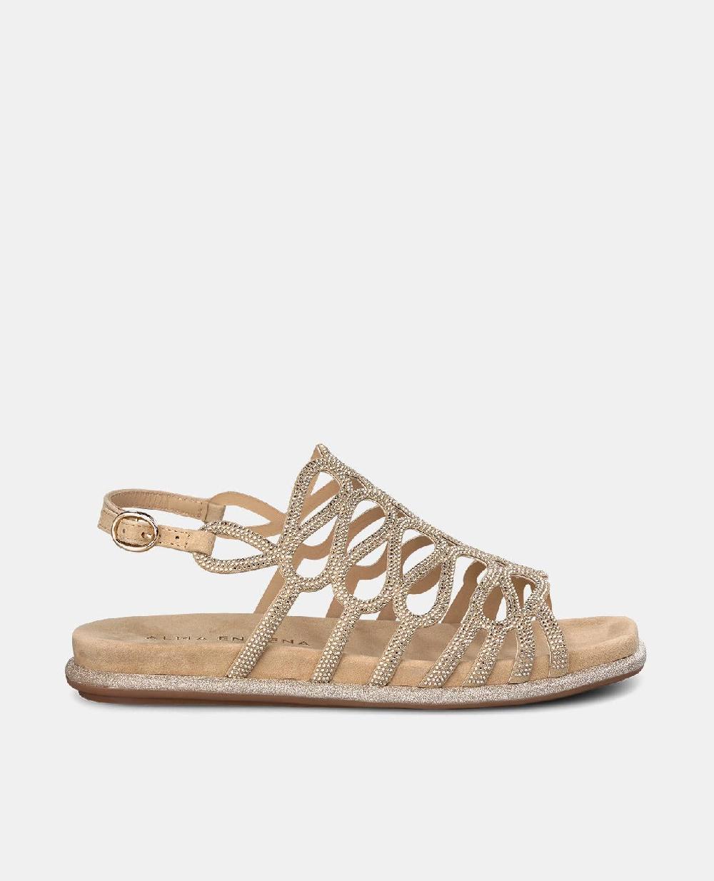 Alma en pena SANDALIA PLANA BRILLOS ENTRELAZADOS