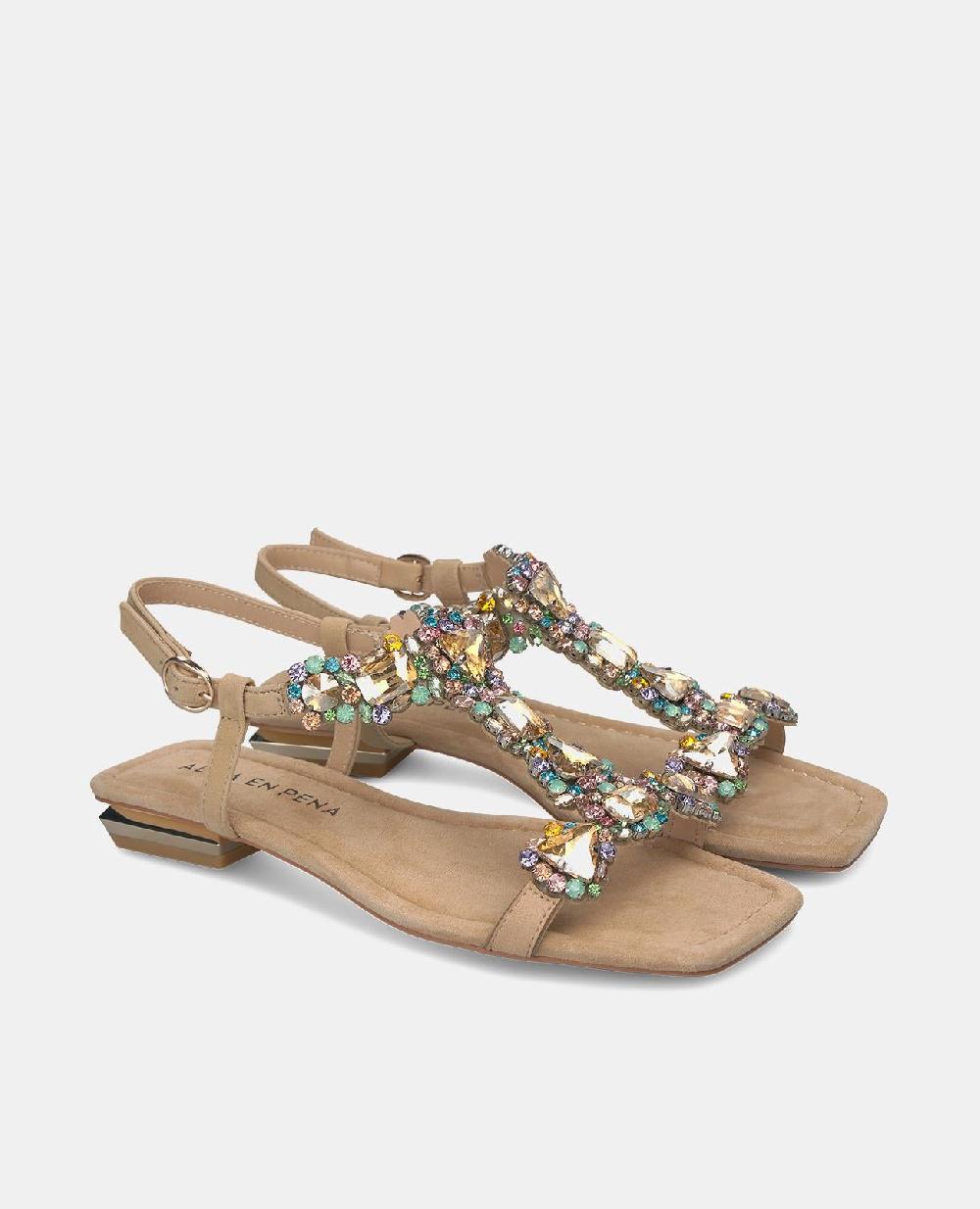 Alma En Pena SANDALIA PLANA CON PEDRERÍA