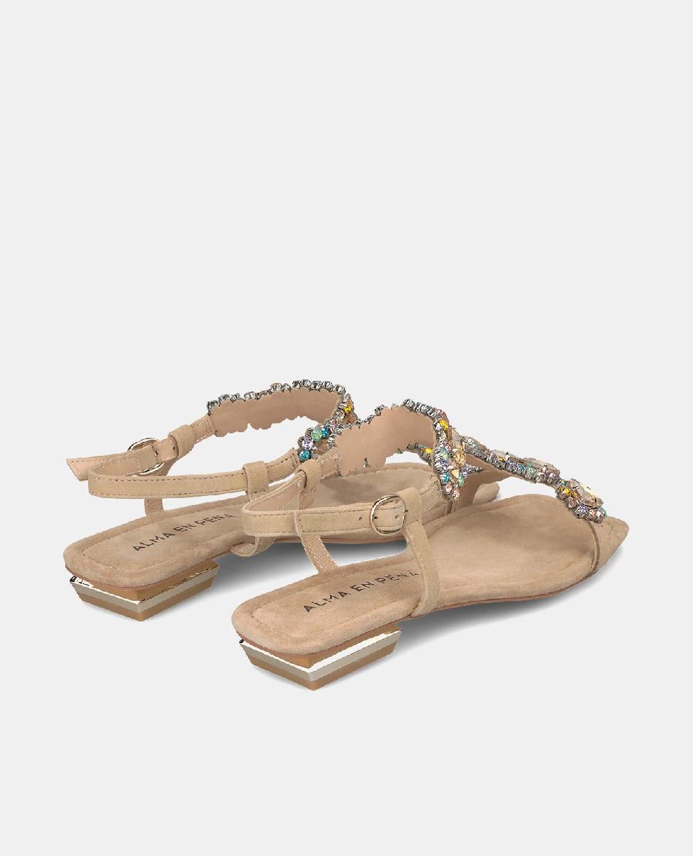 Alma En Pena SANDALIA PLANA CON PEDRERÍA