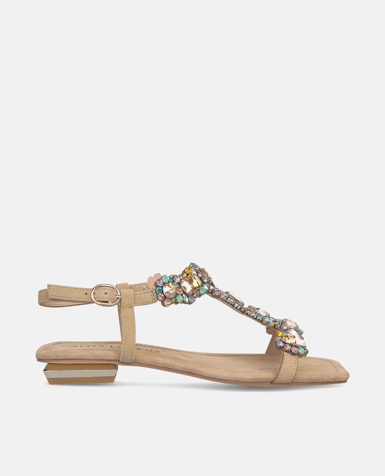 Alma en pena SANDALIA PLANA CON PEDRERÍA