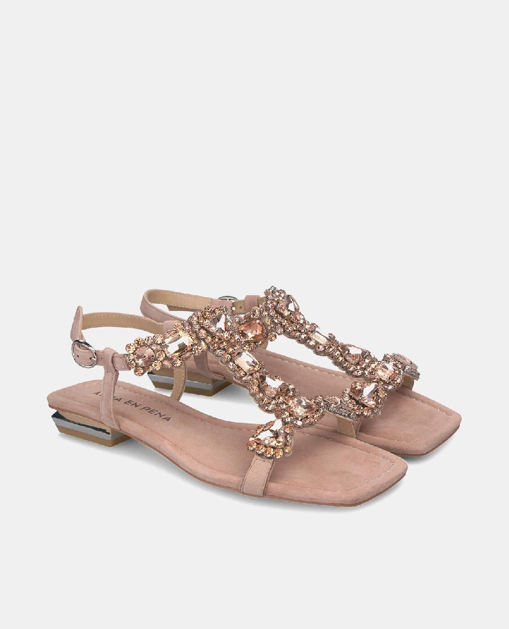 Alma En Pena SANDALIA PLANA CON PEDRERÍA