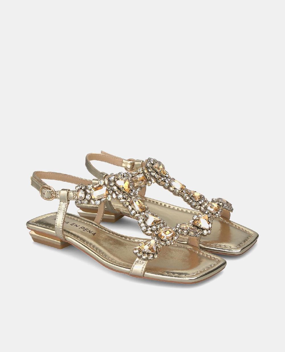 Alma En Pena SANDALIA PLANA CON PEDRERÍA