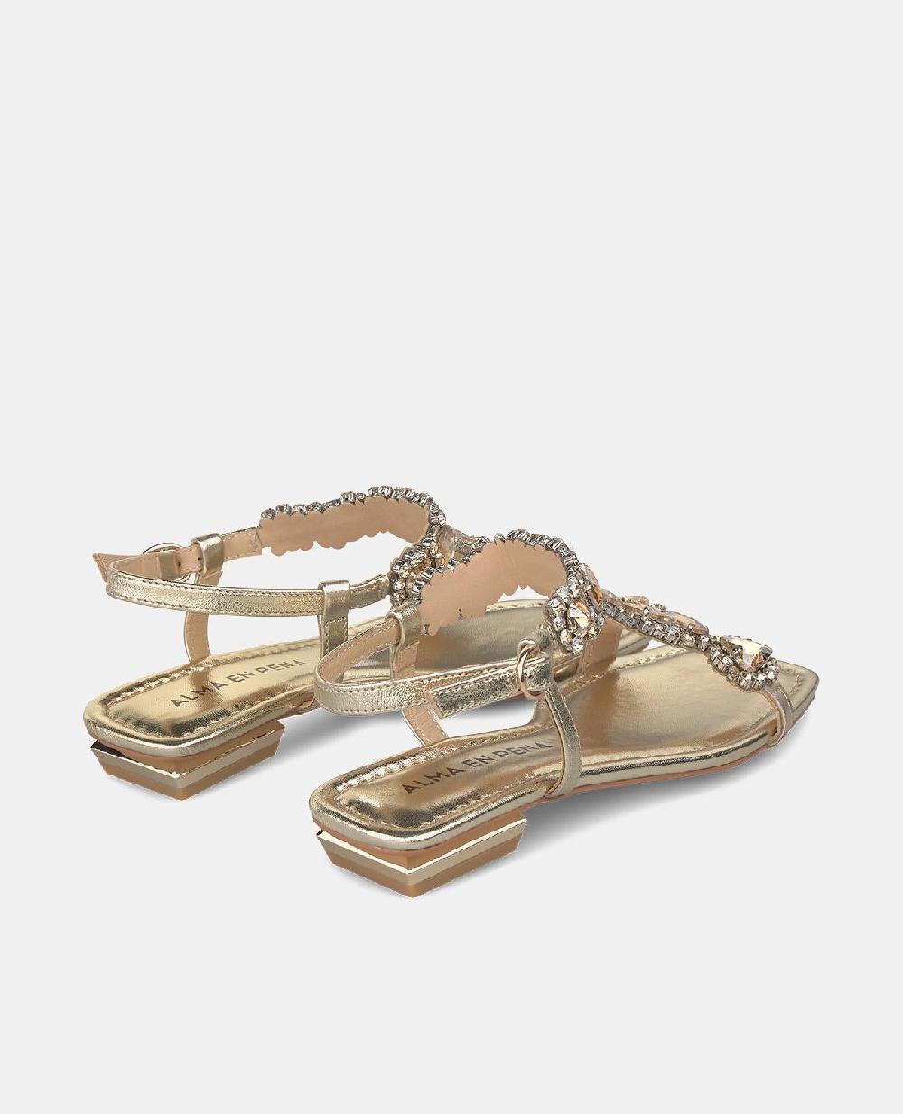 Alma En Pena SANDALIA PLANA CON PEDRERÍA