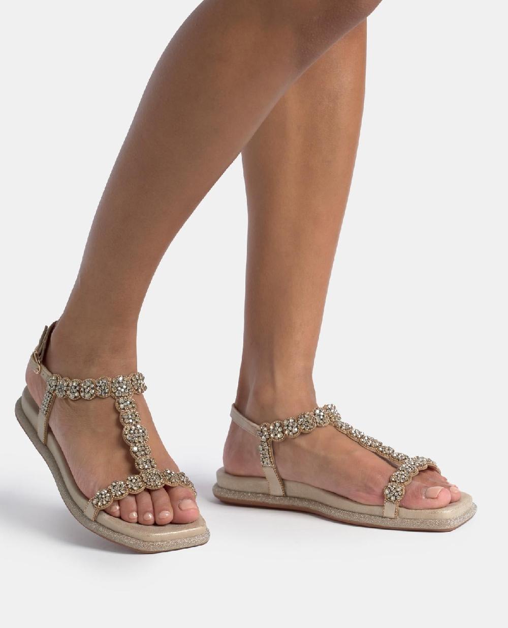 Alma En Pena SANDALIA PLANA DETALLES JOYA