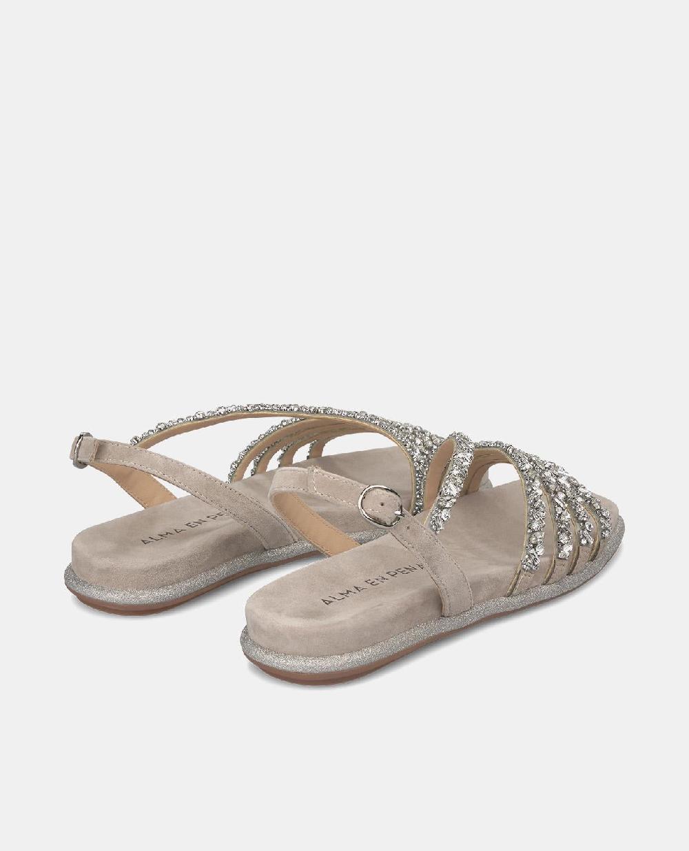 Alma En Pena SANDALIA PLANA PEDRERÍA CRUZADA